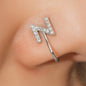 No Piercing Nose Pin Copper Inlaid Zircon Letter U Shape