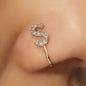 No Piercing Nose Pin Copper Inlaid Zircon Letter U Shape
