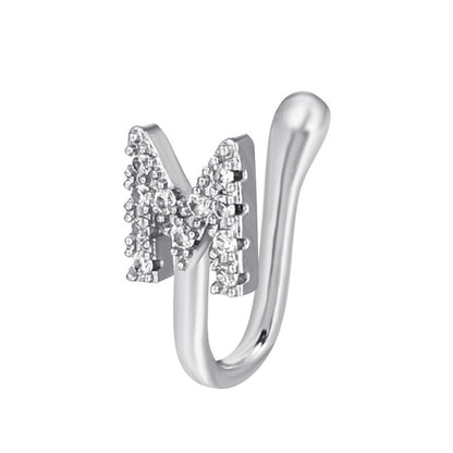 No Piercing Nose Pin Copper Inlaid Zircon Letter U Shape