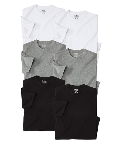 ATLAS FOR MEN -Pack de 6 Camisetas Hombre Manga Corta - Tshirt Suave - Camisetas Estilo Casual - Verano - Ropa Básica - Disponibles en Tallas Grandes de la M hasta 5XL