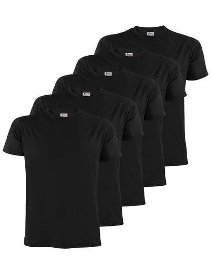 ALPIDEX T-Shirt Camisetas Hombre Pack de 5 Cuello Redondo 100% Algodón Unicolor Corta Shirt Men Camisa de Manga Casual S M L XL XXL 3XL 4XL 5XL