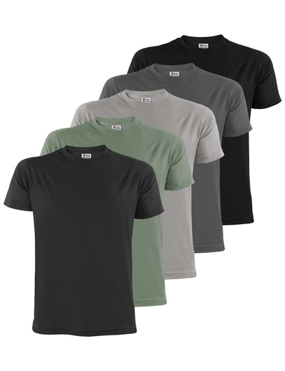 ALPIDEX T-Shirt Camisetas Hombre Pack de 5 Cuello Redondo 100% Algodón Unicolor Corta Shirt Men Camisa de Manga Casual S M L XL XXL 3XL 4XL 5XL