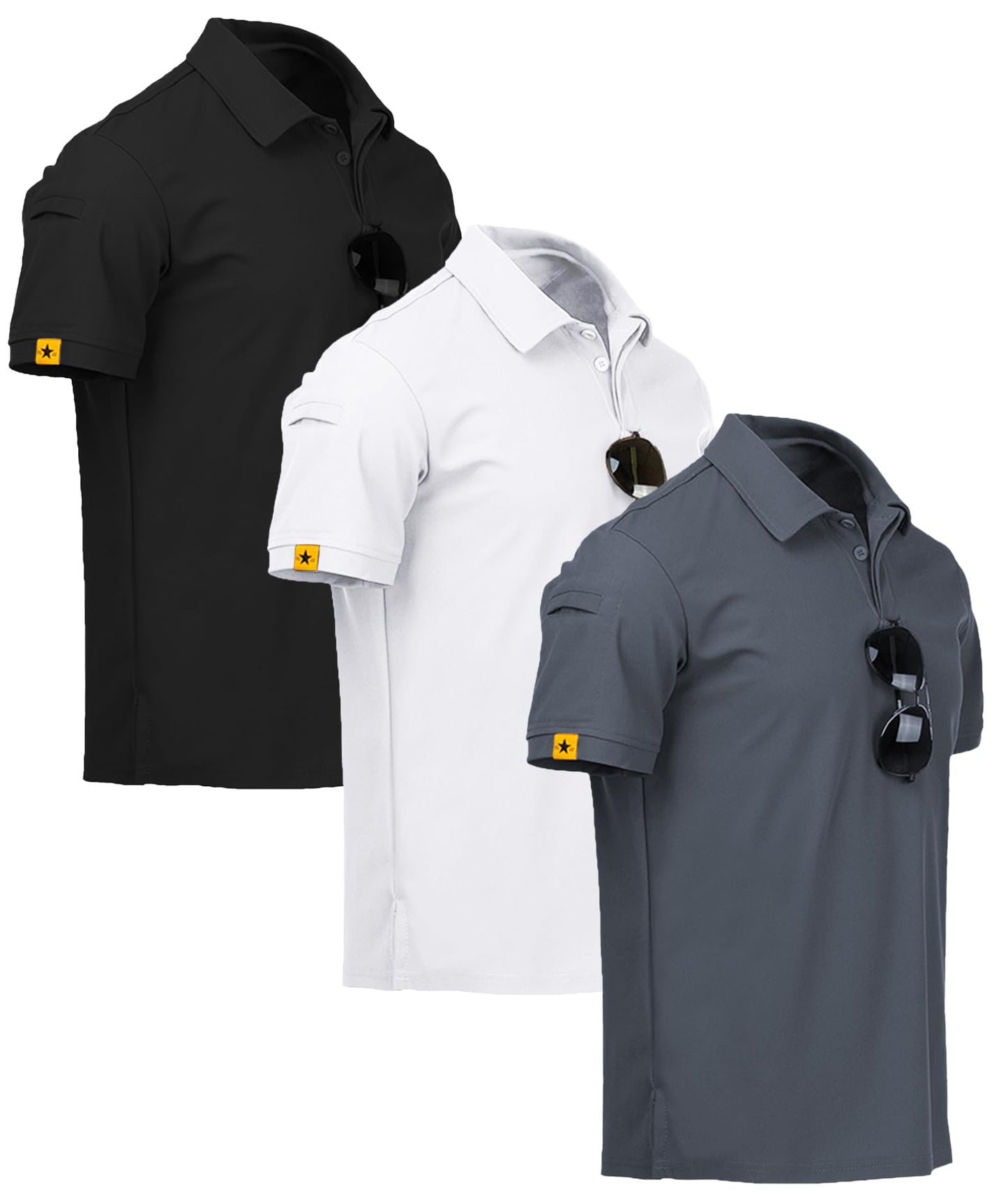 ZITY 3 Pack Polo Hombre Manga Corta Secado Rápido Transpirable Camiseta Hombre Polo Verano Casual Sport Camisa Regular Fit Golf Polo Shirts