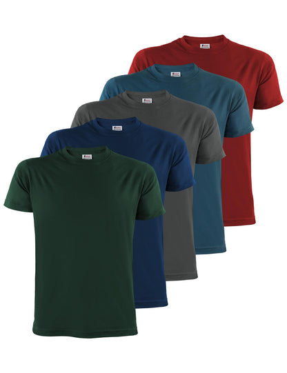 ALPIDEX T-Shirt Camisetas Hombre Pack de 5 Cuello Redondo 100% Algodón Unicolor Corta Shirt Men Camisa de Manga Casual S M L XL XXL 3XL 4XL 5XL