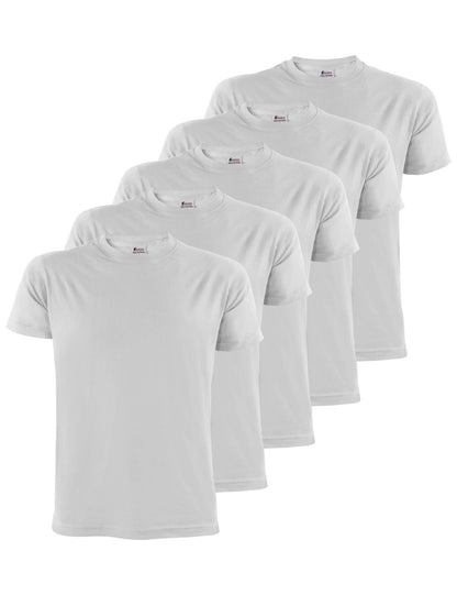 ALPIDEX T-Shirt Camisetas Hombre Pack de 5 Cuello Redondo 100% Algodón Unicolor Corta Shirt Men Camisa de Manga Casual S M L XL XXL 3XL 4XL 5XL