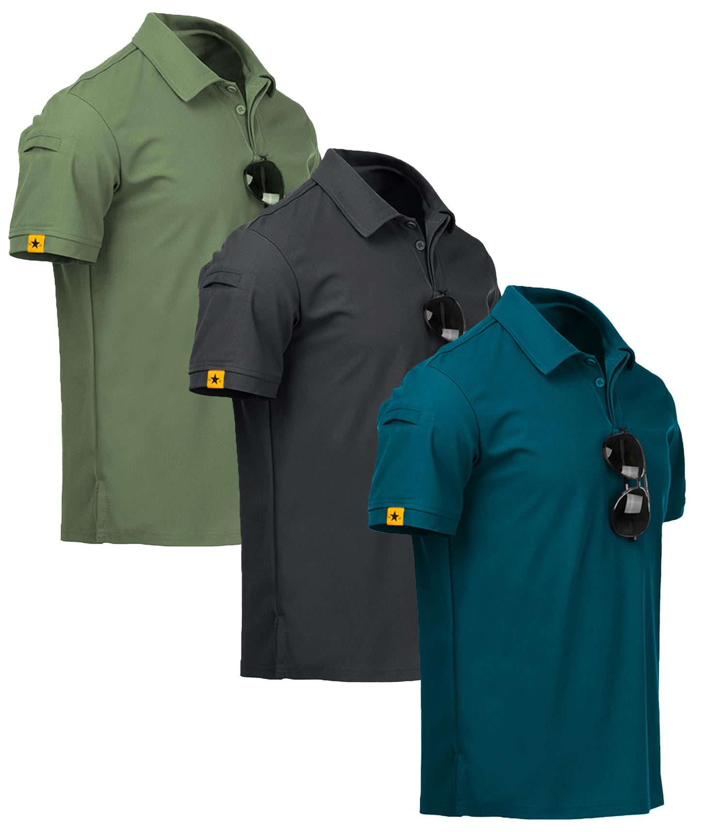 ZITY 3 Pack Polo Hombre Manga Corta Secado Rápido Transpirable Camiseta Hombre Polo Verano Casual Sport Camisa Regular Fit Golf Polo Shirts