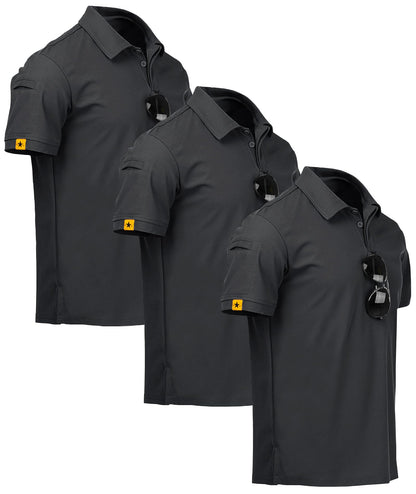 ZITY 3 Pack Polo Hombre Manga Corta Secado Rápido Transpirable Camiseta Hombre Polo Verano Casual Sport Camisa Regular Fit Golf Polo Shirts