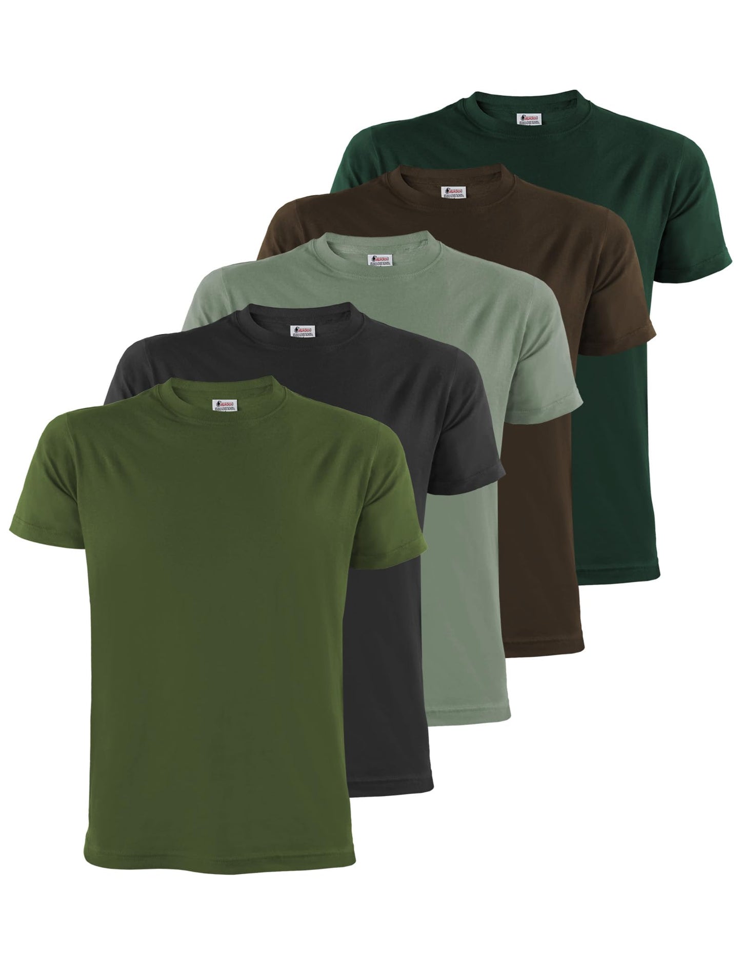 ALPIDEX T-Shirt Camisetas Hombre Pack de 5 Cuello Redondo 100% Algodón Unicolor Corta Shirt Men Camisa de Manga Casual S M L XL XXL 3XL 4XL 5XL