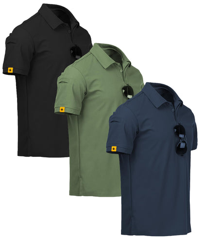 ZITY 3 Pack Polo Hombre Manga Corta Secado Rápido Transpirable Camiseta Hombre Polo Verano Casual Sport Camisa Regular Fit Golf Polo Shirts