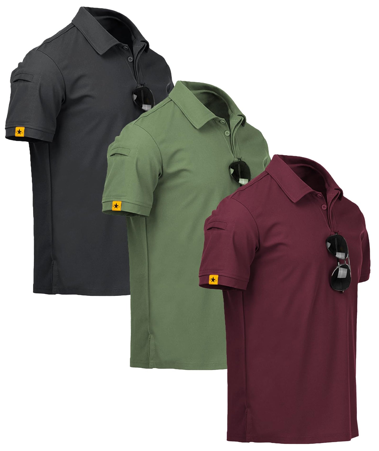 ZITY 3 Pack Polo Hombre Manga Corta Secado Rápido Transpirable Camiseta Hombre Polo Verano Casual Sport Camisa Regular Fit Golf Polo Shirts