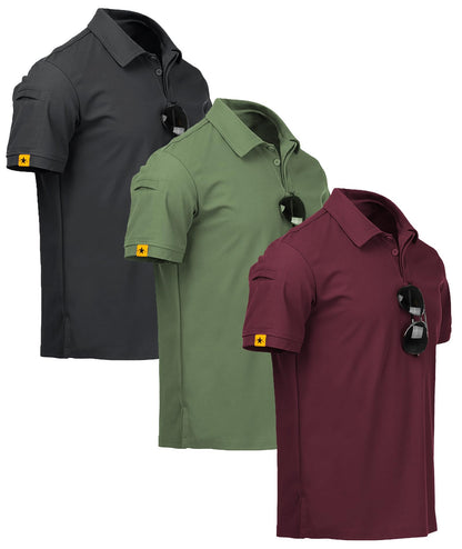 ZITY 3 Pack Polo Hombre Manga Corta Secado Rápido Transpirable Camiseta Hombre Polo Verano Casual Sport Camisa Regular Fit Golf Polo Shirts