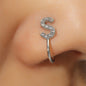 No Piercing Nose Pin Copper Inlaid Zircon Letter U Shape