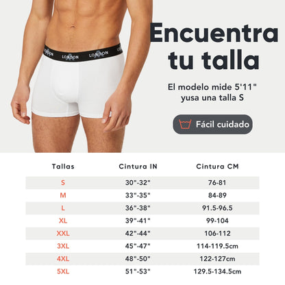 FM London - Bóxers para Hombre, Suaves, Ropa Interior elástica para Uso Diario Paquete de 4/8
