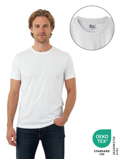 ALPIDEX T-Shirt Camisetas Hombre Pack de 5 Cuello Redondo 100% Algodón Unicolor Corta Shirt Men Camisa de Manga Casual S M L XL XXL 3XL 4XL 5XL
