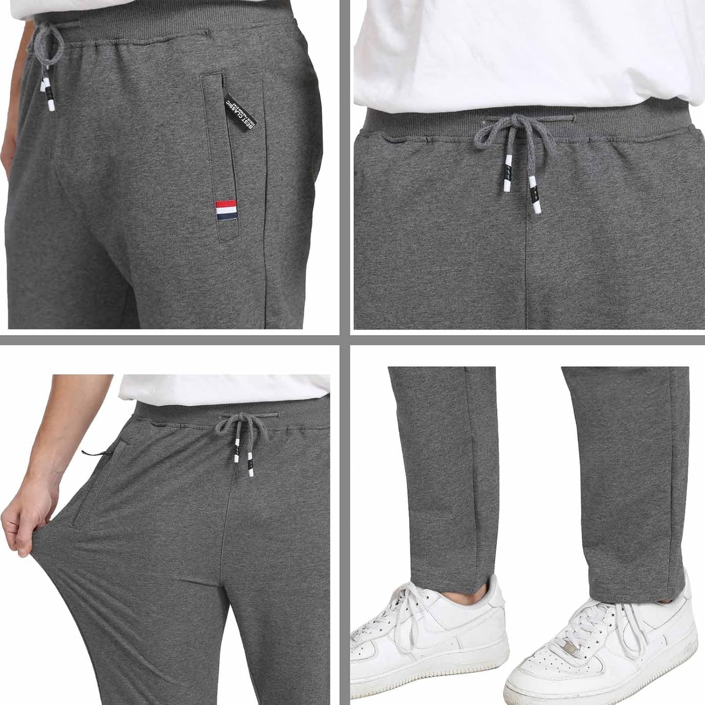 JustSun Pantalon Chandal Hombre Algodon Deporte Pantalones
