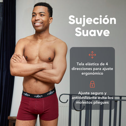 FM London - Bóxers para Hombre, Suaves, Ropa Interior elástica para Uso Diario Paquete de 4/8