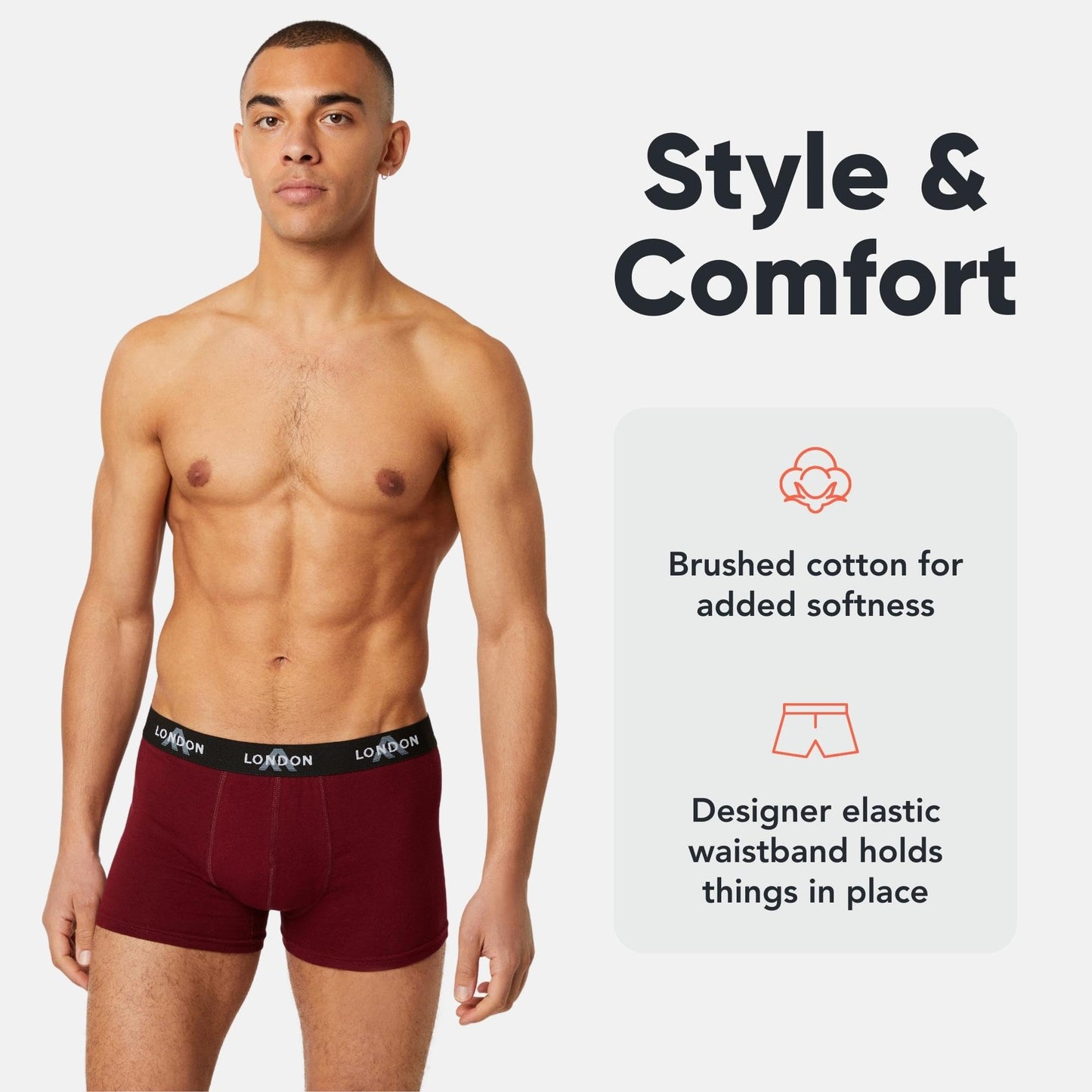 FM London - Bóxers para Hombre, Suaves, Ropa Interior elástica para Uso Diario Paquete de 4/8