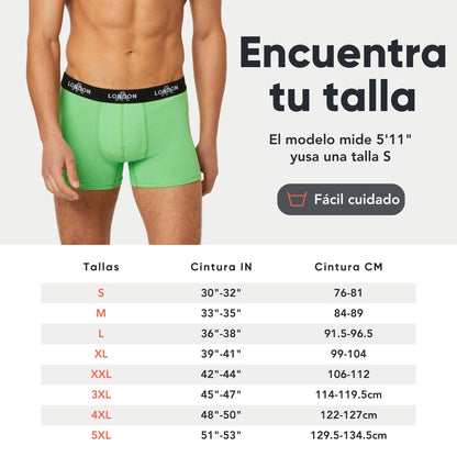 FM London - Bóxers para Hombre, Suaves, Ropa Interior elástica para Uso Diario Paquete de 4/8