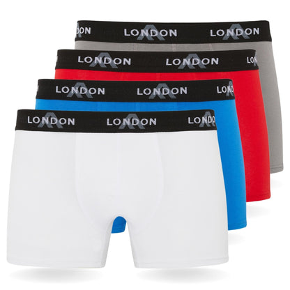 FM London - Bóxers para Hombre, Suaves, Ropa Interior elástica para Uso Diario Paquete de 4/8