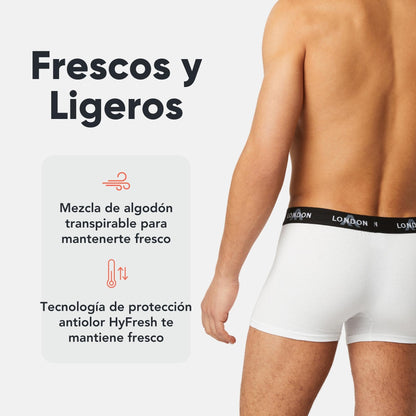 FM London - Bóxers para Hombre, Suaves, Ropa Interior elástica para Uso Diario Paquete de 4/8