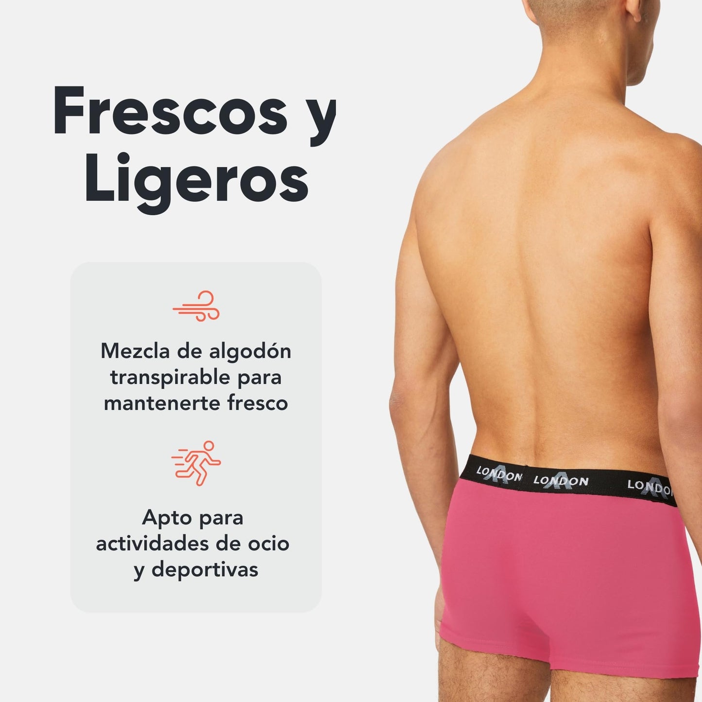 FM London - Bóxers para Hombre, Suaves, Ropa Interior elástica para Uso Diario Paquete de 4/8