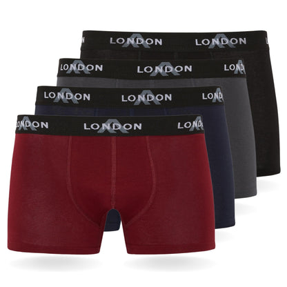 FM London - Bóxers para Hombre, Suaves, Ropa Interior elástica para Uso Diario Paquete de 4/8
