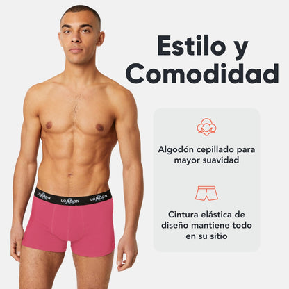 FM London - Bóxers para Hombre, Suaves, Ropa Interior elástica para Uso Diario Paquete de 4/8
