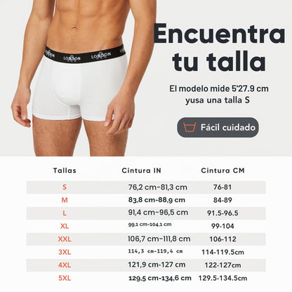 FM London - Bóxers para Hombre, Suaves, Ropa Interior elástica para Uso Diario Paquete de 4/8