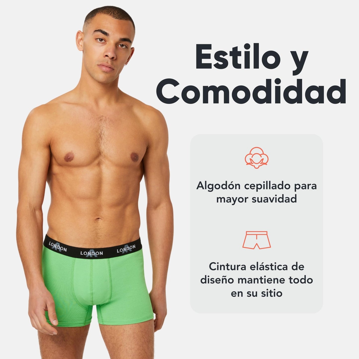 FM London - Bóxers para Hombre, Suaves, Ropa Interior elástica para Uso Diario Paquete de 4/8