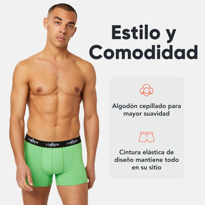 FM London - Bóxers para Hombre, Suaves, Ropa Interior elástica para Uso Diario Paquete de 4/8