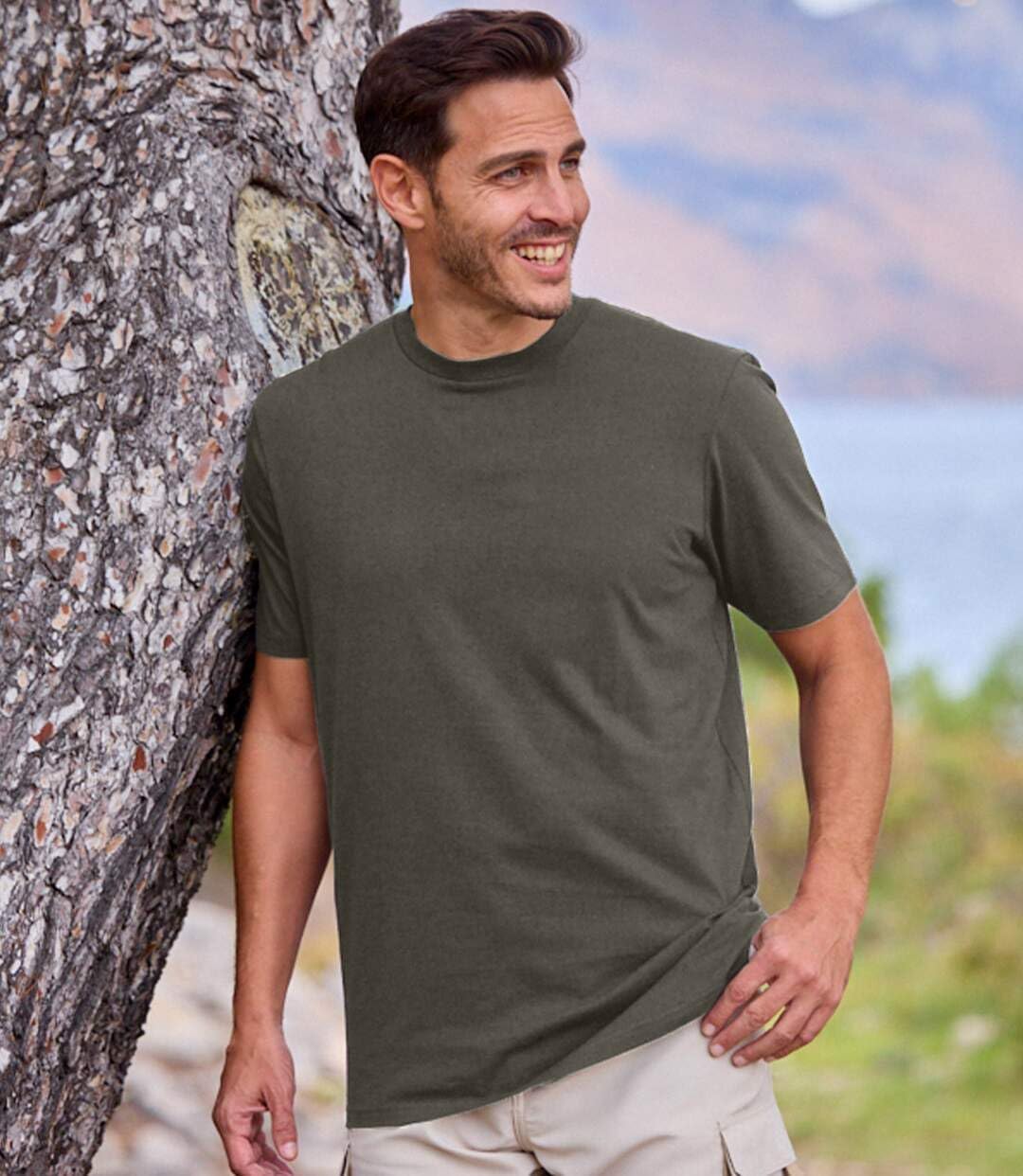 ATLAS FOR MEN -Pack de 6 Camisetas Hombre Manga Corta - Tshirt Suave - Camisetas Estilo Casual - Verano - Ropa Básica - Disponibles en Tallas Grandes de la M hasta 5XL