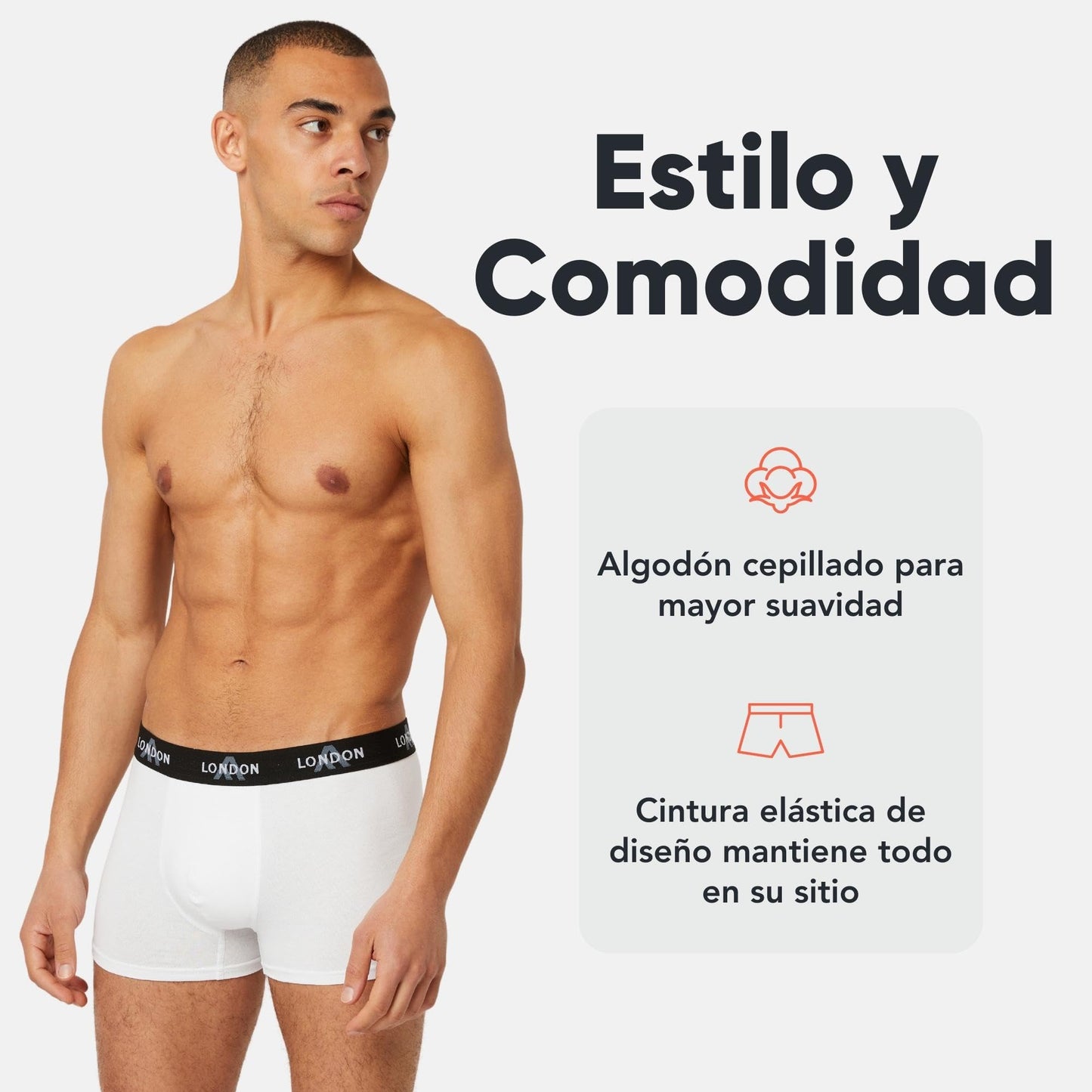 FM London - Bóxers para Hombre, Suaves, Ropa Interior elástica para Uso Diario Paquete de 4/8