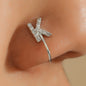 No Piercing Nose Pin Copper Inlaid Zircon Letter U Shape