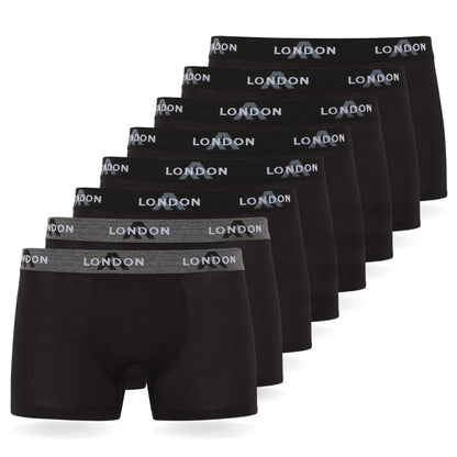 FM London - Bóxers para Hombre, Suaves, Ropa Interior elástica para Uso Diario Paquete de 4/8