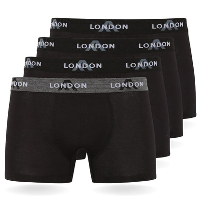 FM London - Bóxers para Hombre, Suaves, Ropa Interior elástica para Uso Diario Paquete de 4/8