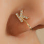 No Piercing Nose Pin Copper Inlaid Zircon Letter U Shape