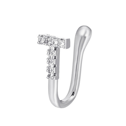 No Piercing Nose Pin Copper Inlaid Zircon Letter U Shape