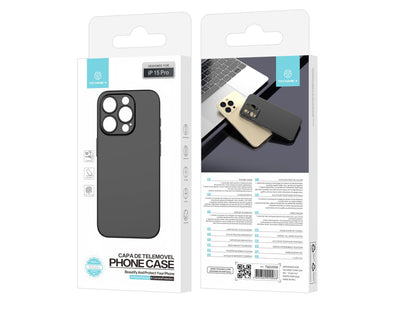 Techancy Capa Para Telemóvel Ultra Fina Preta KX5604, Compatível Com O Telemóvel Iphone 15 Pro, Material Pp De 0,5 Mm.