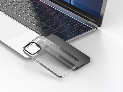 Capa transparente para telemóvel Techancy New Acrylic, KX5602, compatível com iPhone 14 Plus, transparente + preto