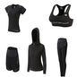 5Pcs Women's Yoga Sets Outdoor Running Yoga Quick Dry